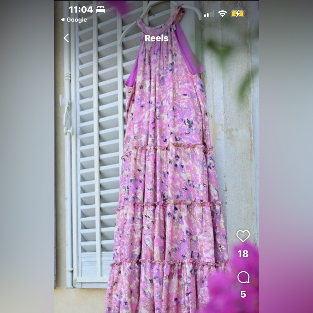 Pretty Pink and gold  Maxi Dress